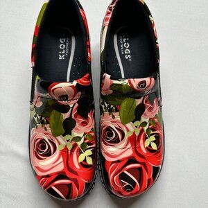 Klogs Floral Patent Leather Clogs | Slip-Resistant Work Shoes | Women’s Size 10